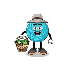Character Illustration of yarn ball as a herbalist