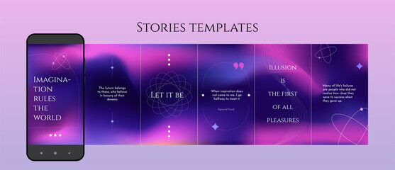 Editable templates for stories in social network © Elady