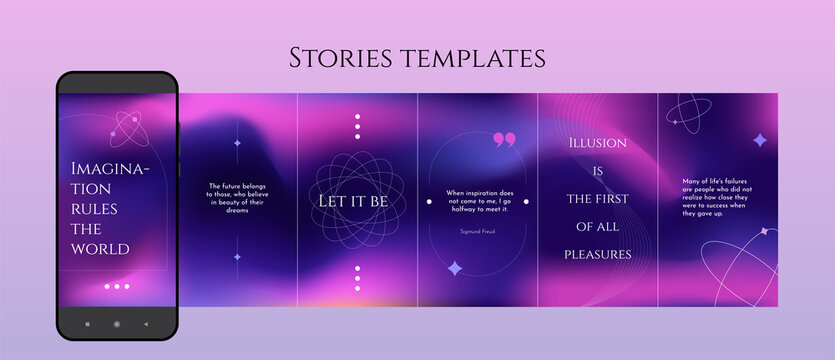 Editable templates for stories in social network
