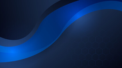 Modern shiny realistic dark blue black with shadow abstract design presentation background. Technology network vector illustration for banner, cover, web, flyer, card, poster, texture, slide, magazine