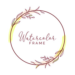 Luxury watercolor floral frame