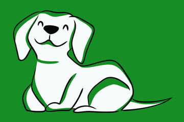 Cute Pet dachshund dog Illustration in minimal style.