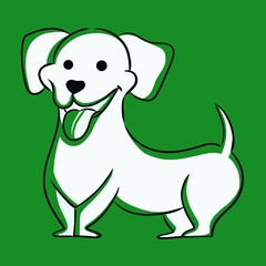 Cute Pet dachshund dog Illustration in minimal style.