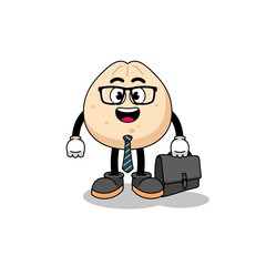 meat bun mascot as a businessman