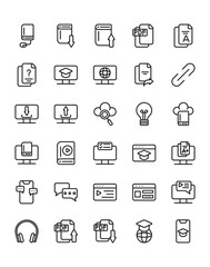 E-Learning Icon Set 30 isolated on white background