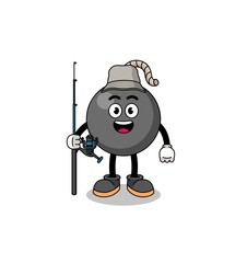 Mascot Illustration of bomb fisherman