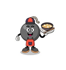 Fototapeta premium Illustration of bomb as an asian chef