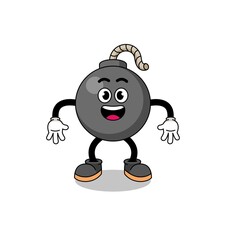 bomb cartoon with surprised gesture