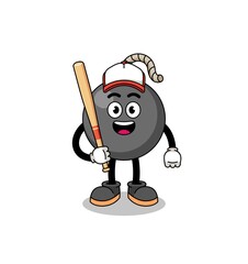 bomb mascot cartoon as a baseball player