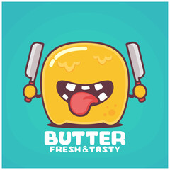 butter cartoon. natural food vector illustration