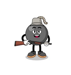 Cartoon Illustration of bomb hunter