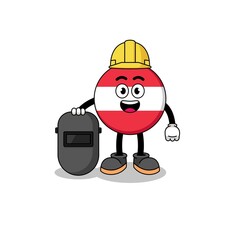 Mascot of austria flag as a welder
