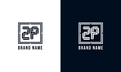 Minimalist abstract letter ZP logo.
