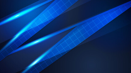Obraz premium Abstract modern blue and black background. Vector illustration design for presentation, banner, cover, web, flyer, card, poster, wallpaper, texture, slide, magazine, and powerpoint.