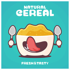 cereal cartoon. breakfast vector illustration