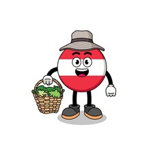 Naklejka premium Character Illustration of austria flag as a herbalist