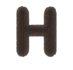 Furry Brown Animal Font Letter H