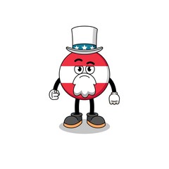 Illustration of austria flag cartoon with i want you gesture