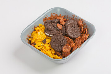 Fresh, wholesome desserts are useful, laid out on a white background.