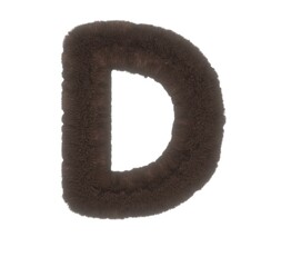 Furry Brown Animal Font Letter D