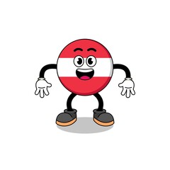 austria flag cartoon with surprised gesture