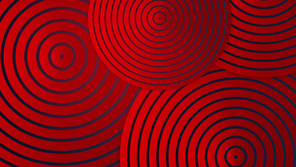 Abstract red vector background with stripes dots circles waves