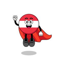 Fototapeta na wymiar austria flag cartoon with flying superhero
