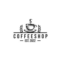Coffee shop logo design vector