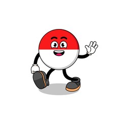 indonesia flag cartoon walking