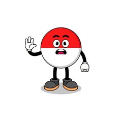indonesia flag cartoon illustration doing stop hand