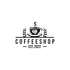 Coffee shop logo design vector