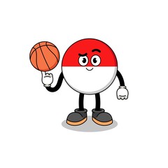 indonesia flag illustration as a basketball player