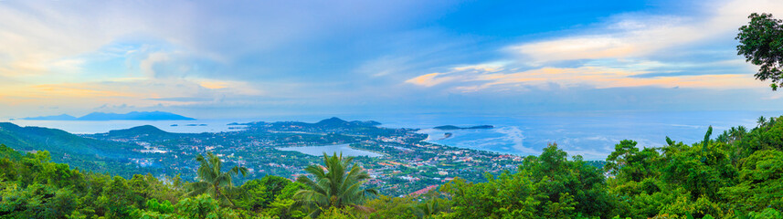 landscape with grass and sky in Koh Samui , Thailand