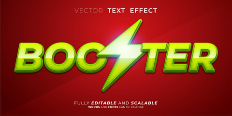 Booster Text effect, Editable 3d style text tittle - obrazy, fototapety, plakaty