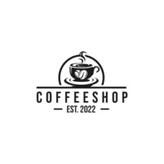 Coffee shop logo design vector