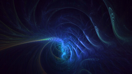 3D rendering abstract multicolor fractal light background