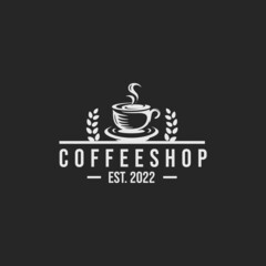 Coffee shop logo design vector	