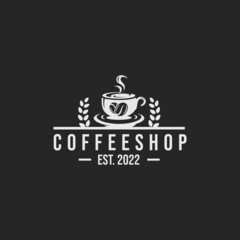 Coffee shop logo design vector	