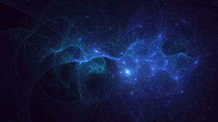 3D rendering abstract multicolor fractal light background