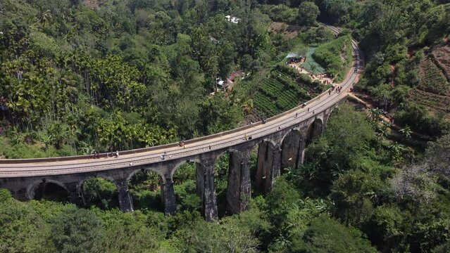Aerial view of the Demodara nine-arch bridge. High quality photo