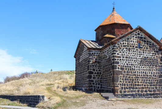 The buildings of the ancient monastery of Sevanavank near Lake Sevan in Armenia 
