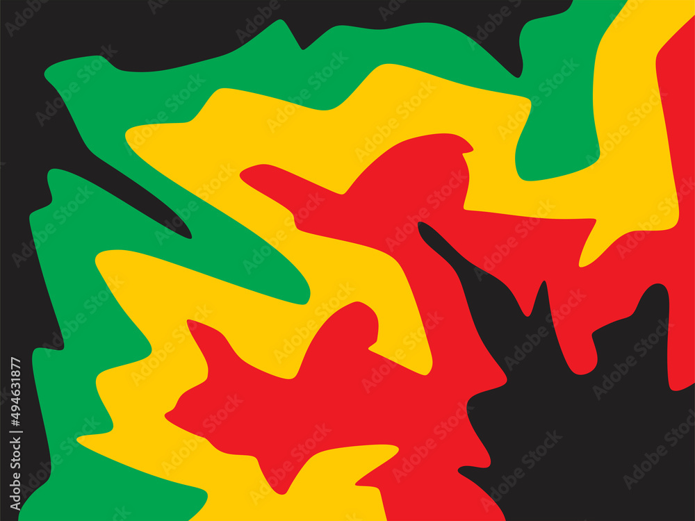 Poster simple jamaican background with waving lines pattern and with some copy space area