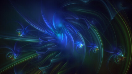 3D rendering abstract multicolor fractal light background
