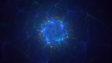 3D rendering abstract multicolor fractal light background