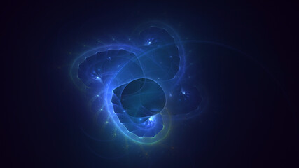 3D rendering abstract multicolor fractal light background