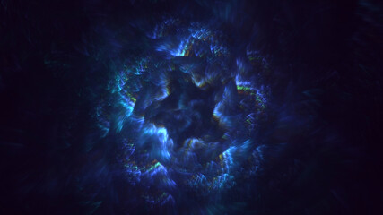 3D rendering abstract multicolor fractal light background