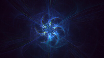 3D rendering abstract multicolor fractal light background