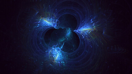 3D rendering abstract multicolor fractal light background