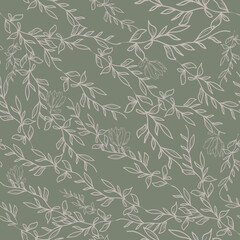 Flowers Vector Seamless Pattern. Ditsy style. Pattern for fashion and print. 
