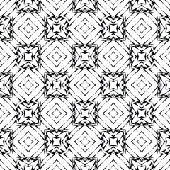 Geometric seamless pattern, ornament, abstract black and white background, fashion print, vector decorative texture.